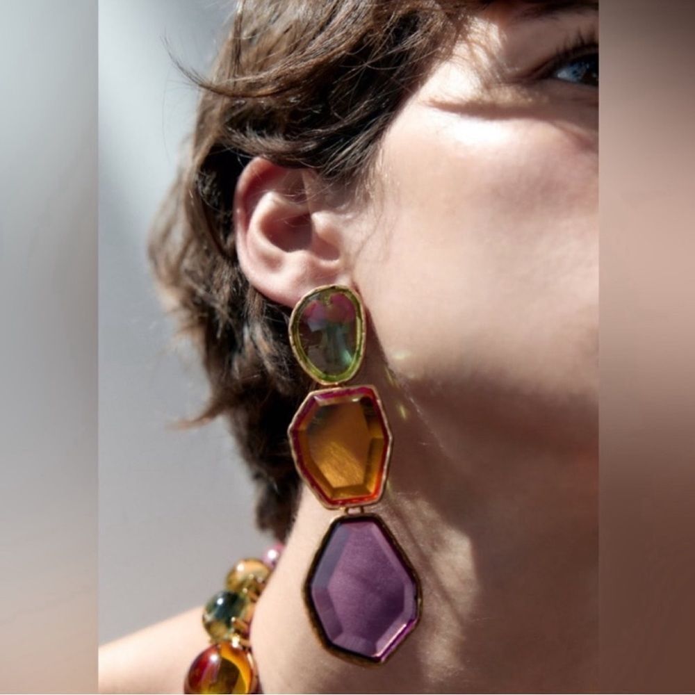 Crystal drop earrings N237